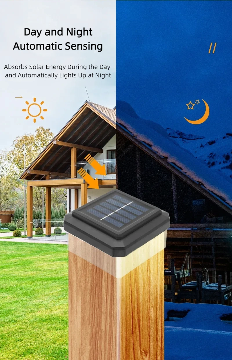 Lampe solaire LED murale étanche avec capteur crépusculaire – Éclairage jardin & clôture
