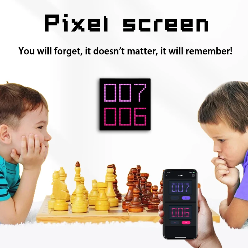 Horloge LED Pixel Minimaliste RGB – Veilleuse Design avec Contrôle Tactile & Application Bluetooth