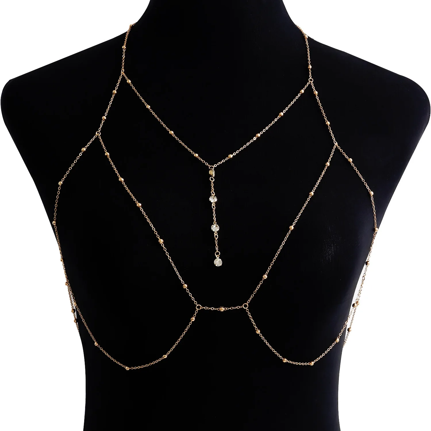 Chaîne de corps à franges en cristal pour femme – Bijou de plage tendance