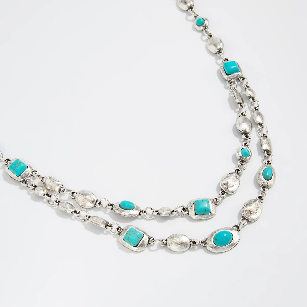 Collier double ras-du-cou tendance | Chaîne perles & cristaux superposés pour femme