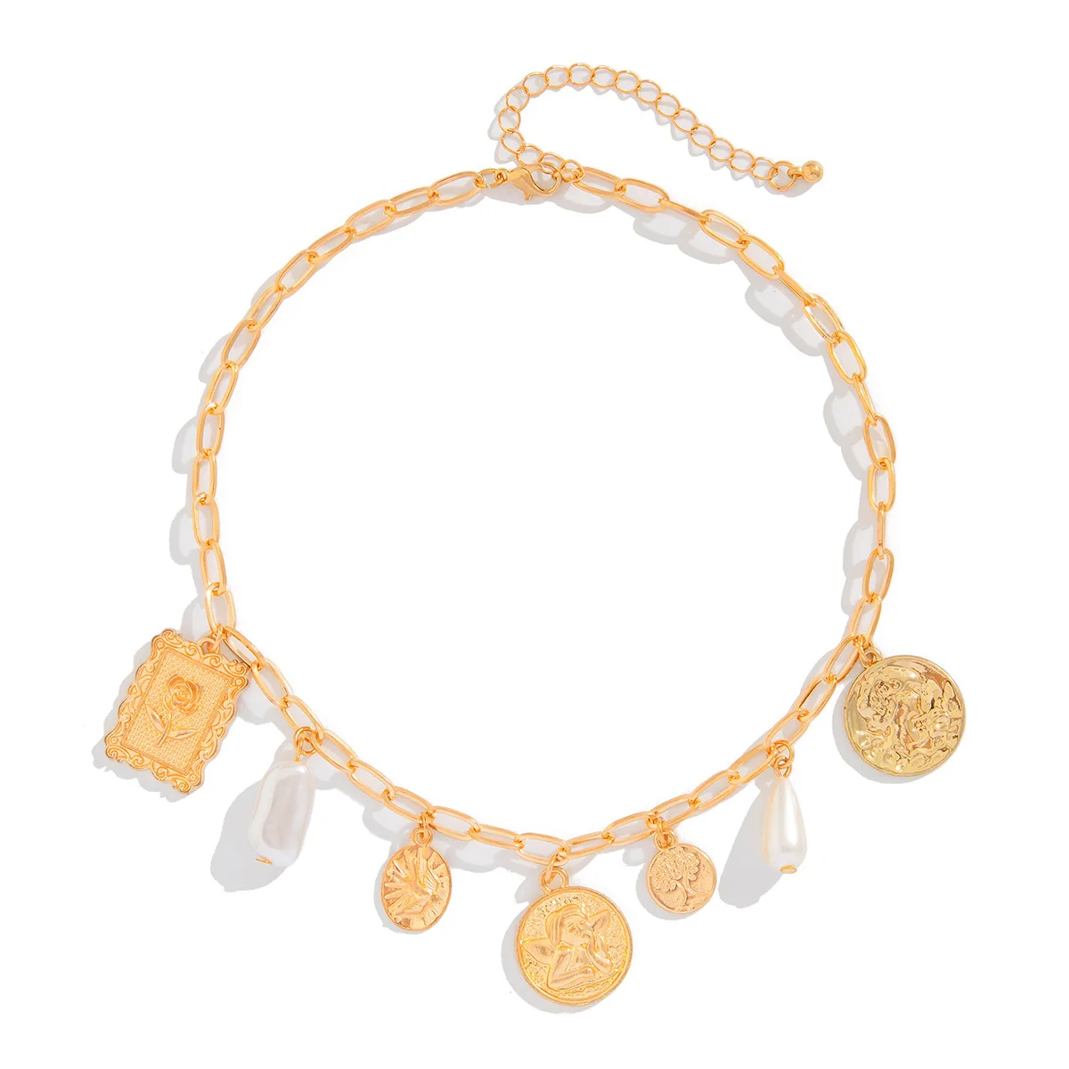 Collier Pendentif Soleil Géométrique avec Pompon – Chaîne Clavicule Femme Style Vintage