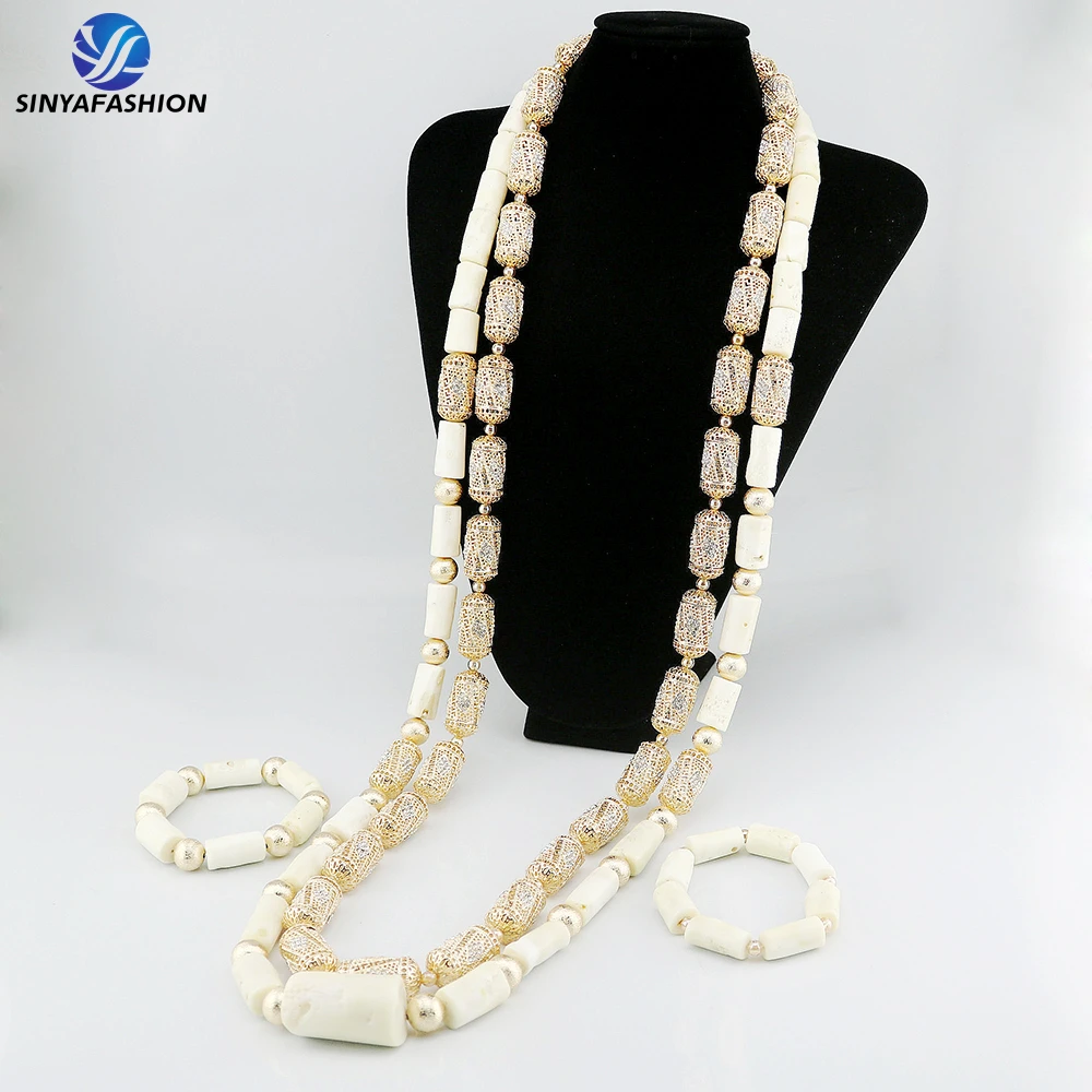 Parure de Bijoux Mariée Africaine en Corail Naturel & Cristal – Collection Sinya Luxe