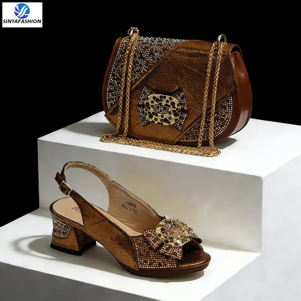 Ensemble chaussures et sac assortis pour mariage africain – Style élégant femme