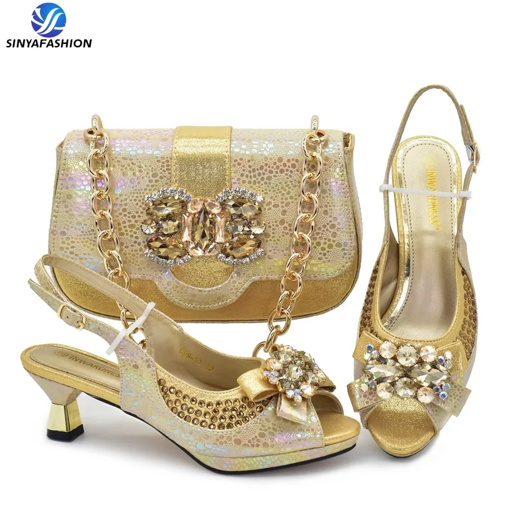 Ensemble chaussures & pochette italiens Sinya – Talons hauts élégants pour soirées