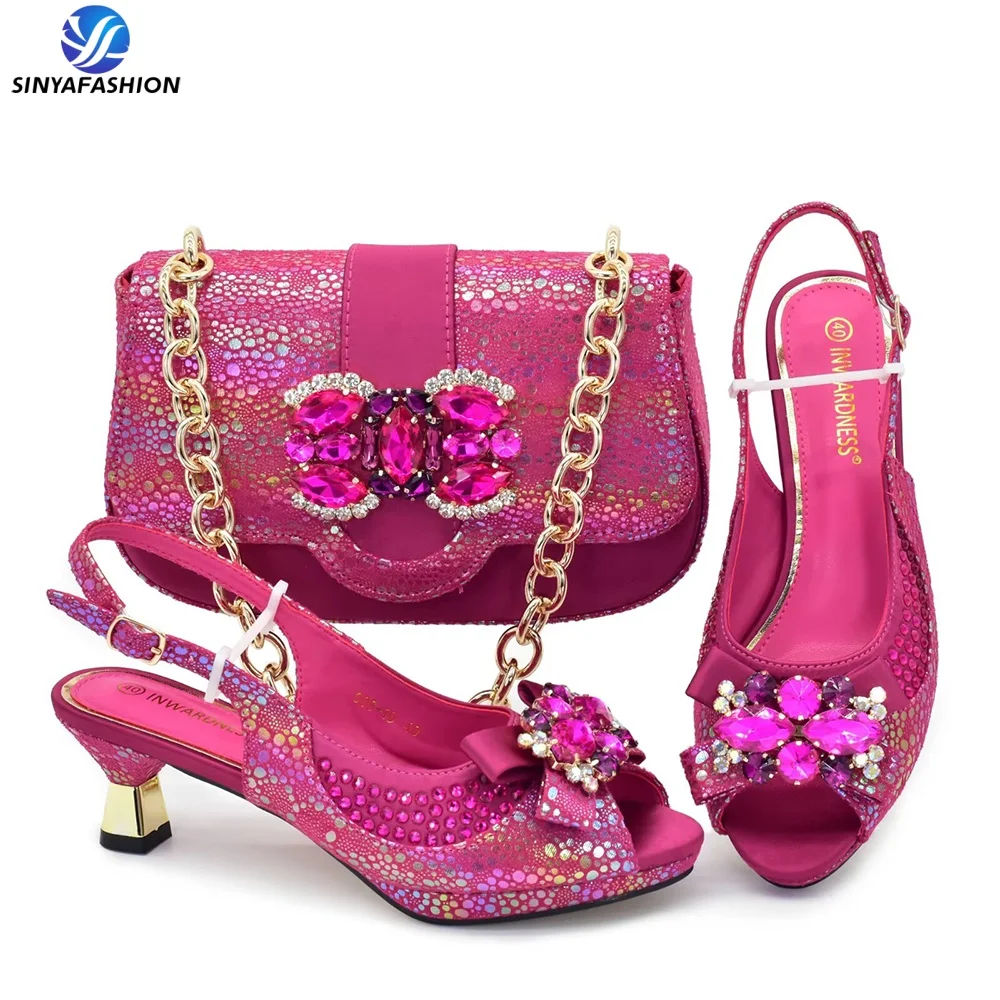 Ensemble chaussures & pochette italiens Sinya – Talons hauts élégants pour soirées
