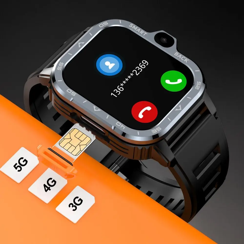 Montre Connectée 4G Android avec Caméra Cachée – Double SIM, GPS, NFC, Étanche IP67