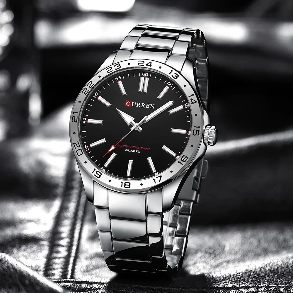 Montre Curren 8452 Homme – Luxe Quartz Lumineux, Étanche, Acier Inoxydable