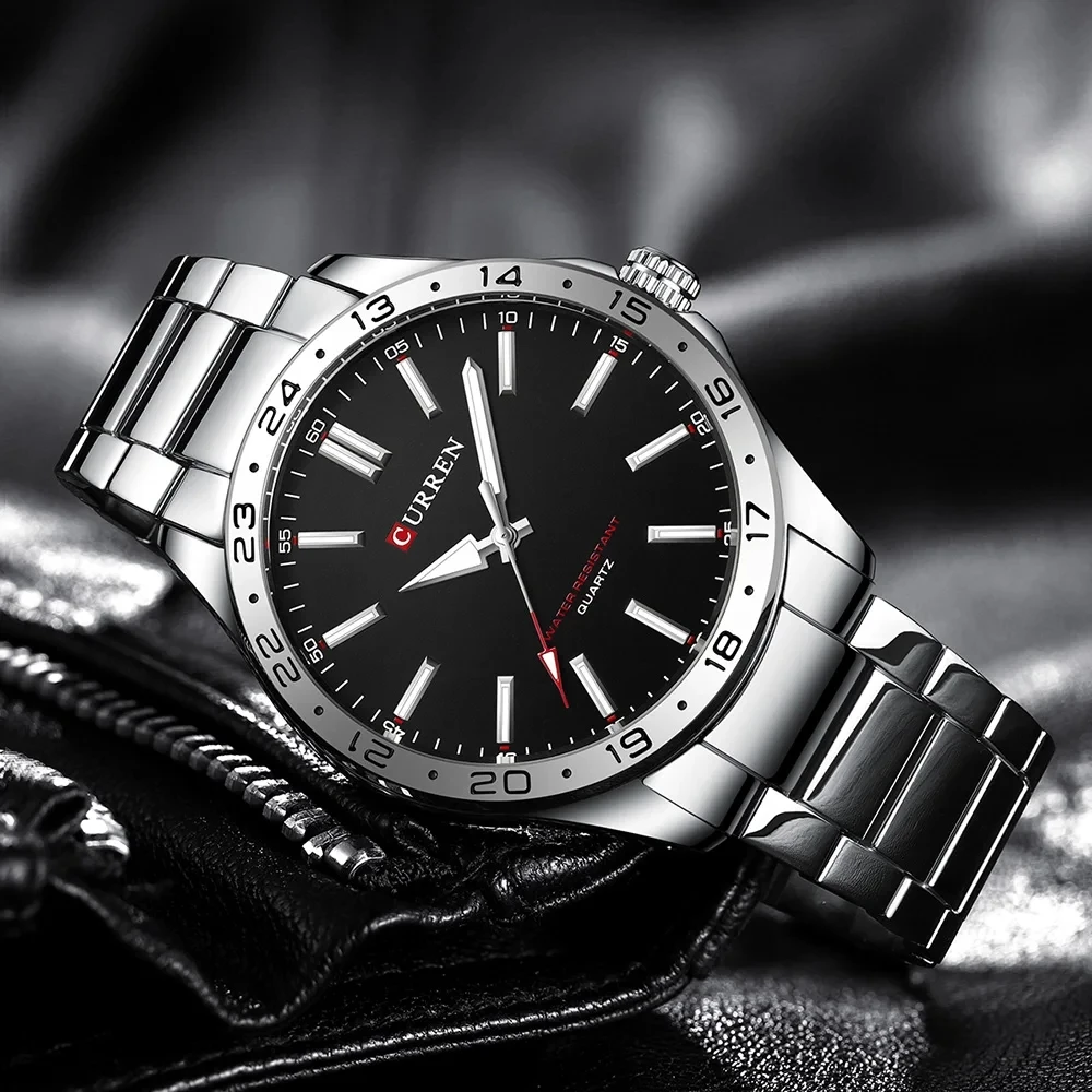 Montre Curren 8452 Homme – Luxe Quartz Lumineux, Étanche, Acier Inoxydable