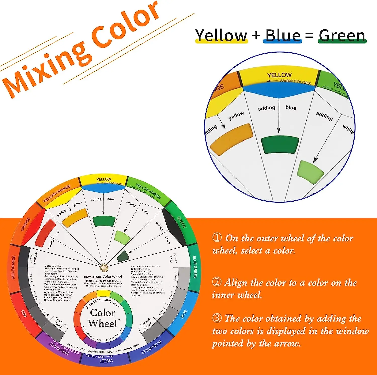 Roue des Couleurs XinyiArt 14cm – Guide de Mélange pour Artistes