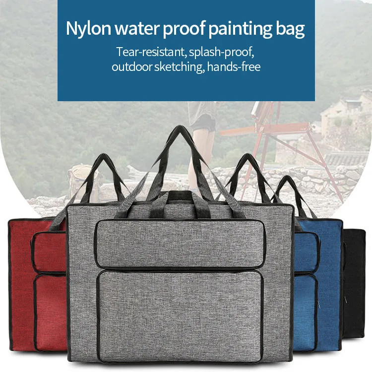 Sac à dos artiste XinyiArt – Nylon imperméable 66x50cm | Gris, Rouge, Noir