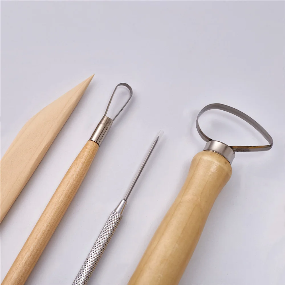 Xinyi Art – Set 9 Outils Sculpture Argile Bois & Inox + Sac Imperméable