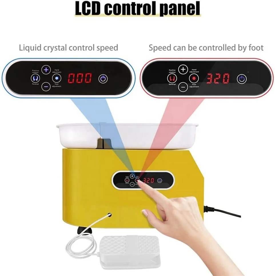 Tour de Poterie Électrique XinyiArt 350W – Plateau 25cm, Écran LCD, Kit DIY Complet