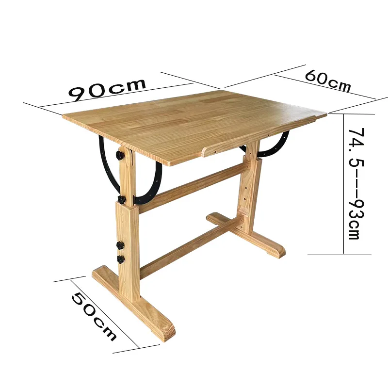 Table à dessin en bois de hêtre massif avec tabouret réglable et chevalet – Set complet artiste