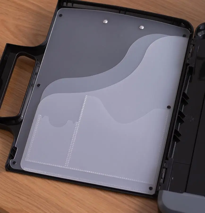 Porte-documents A4 Xinyi Art en PP Noir – Grande Capacité avec Porte-stylo