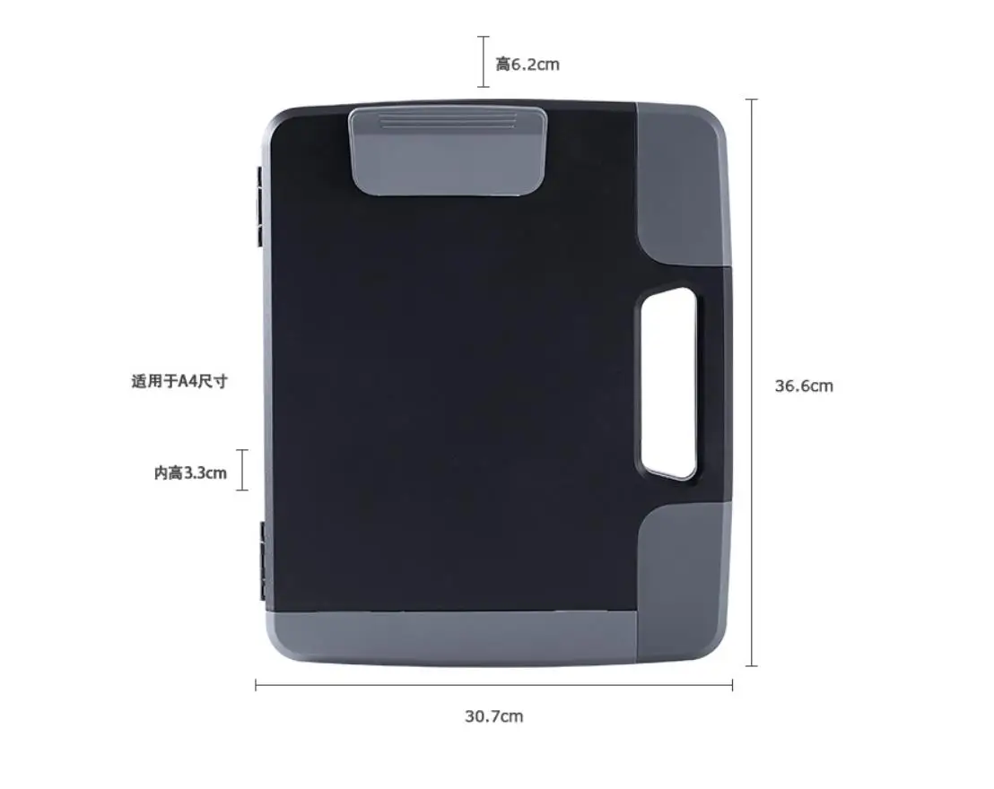 Porte-documents A4 Xinyi Art en PP Noir – Grande Capacité avec Porte-stylo