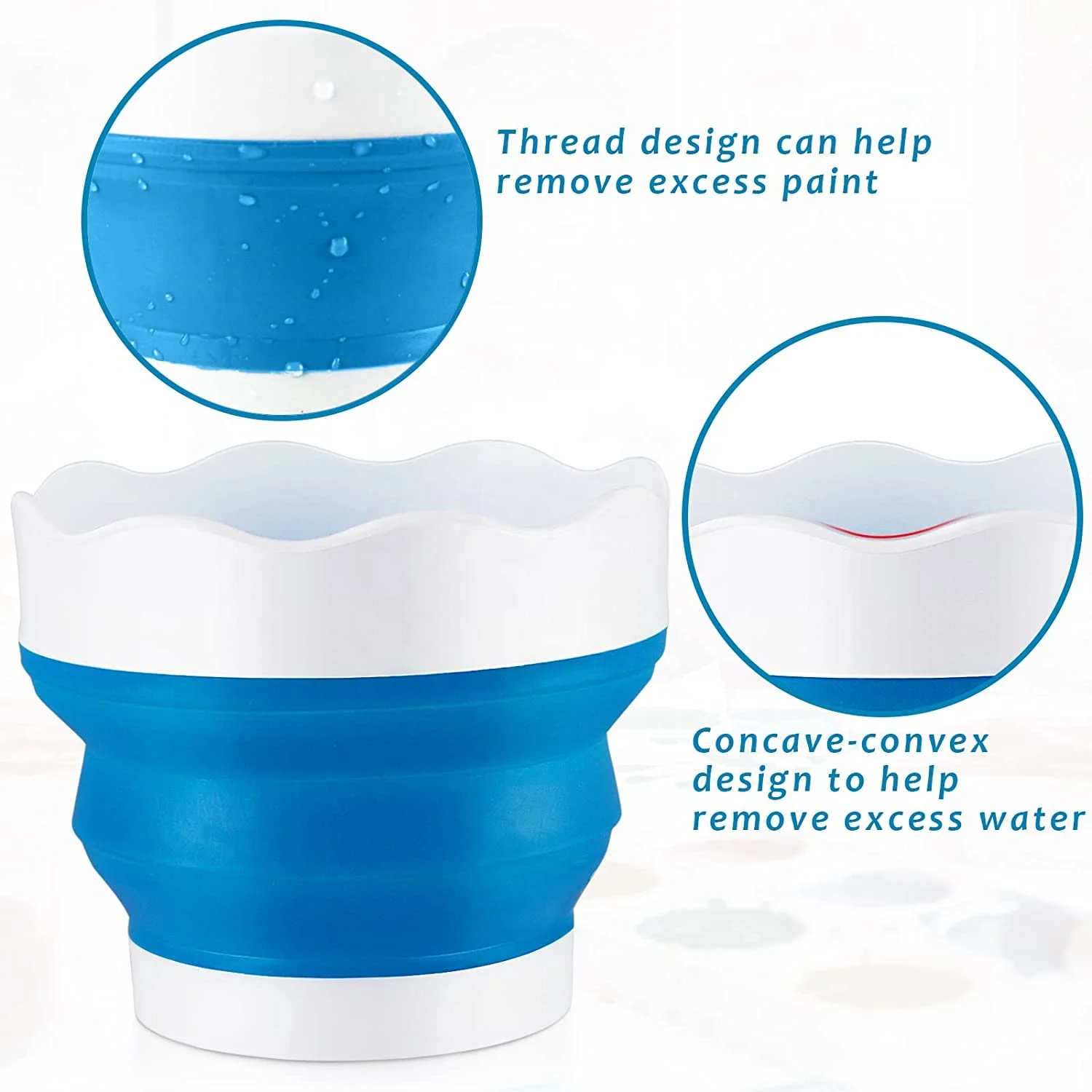Seau lave-pinceaux en silicone pliable – Support portable certifié ASTM & EN71