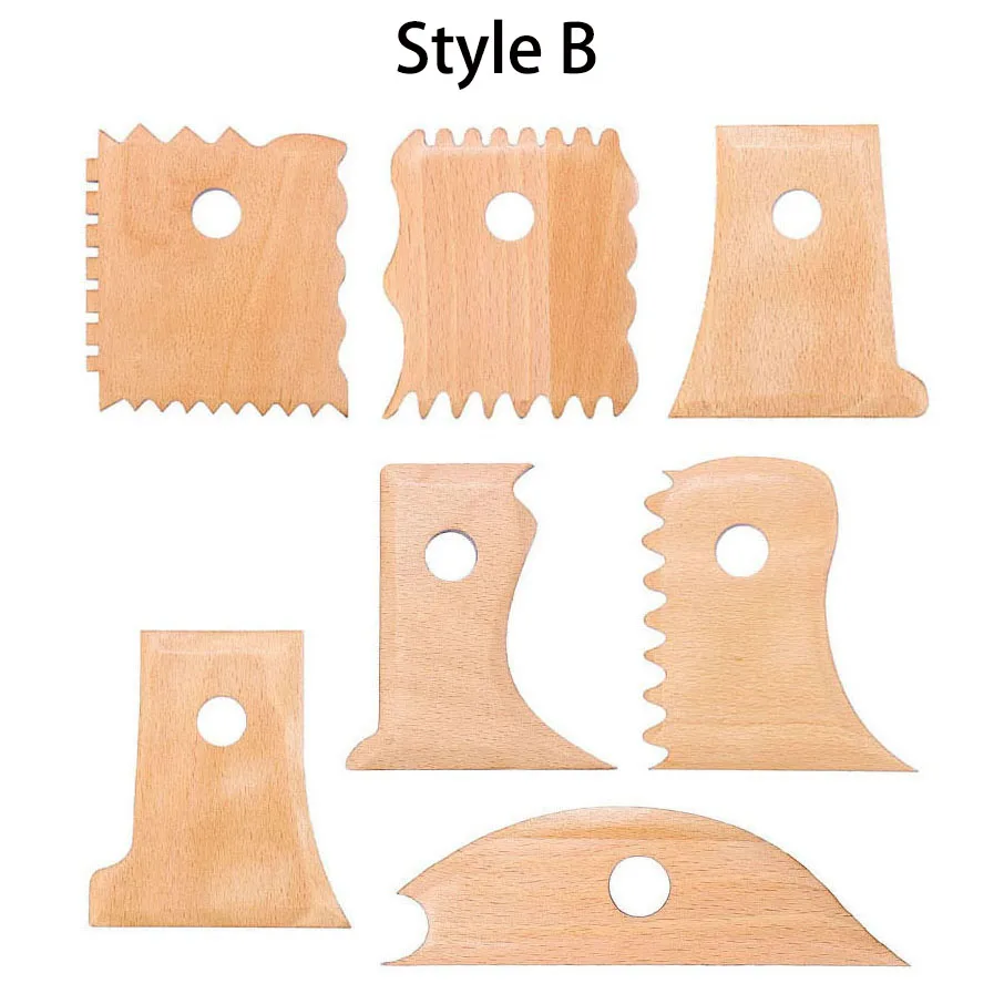 Set 7 Outils à Argile en Bois de Hêtre XinyiArt – Poterie & Sculpture