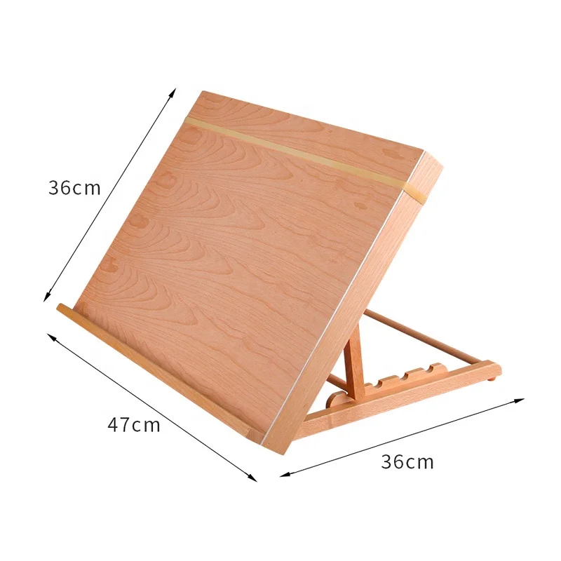 Chevalet de table pliable en bois de hêtre A3 – Réglable pour peinture et dessin