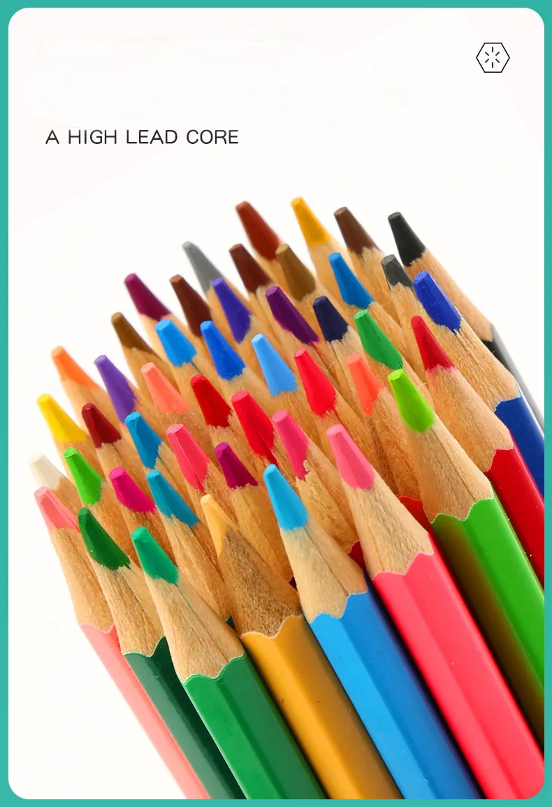 Crayons de couleur XinyiArt 48 couleurs – Mine souple 3.0mm, bois tilleul premium, boîte PVC