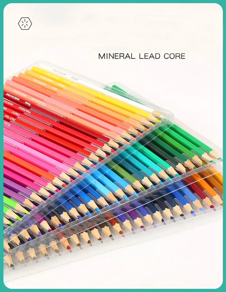Crayons de couleur XinyiArt 48 couleurs – Mine souple 3.0mm, bois tilleul premium, boîte PVC