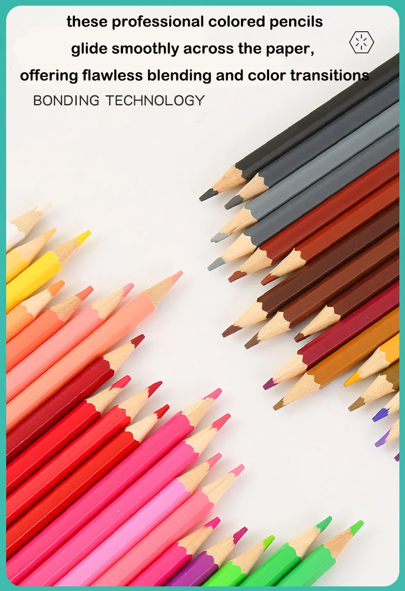 Crayons de couleur XinyiArt 48 couleurs – Mine souple 3.0mm, bois tilleul premium, boîte PVC