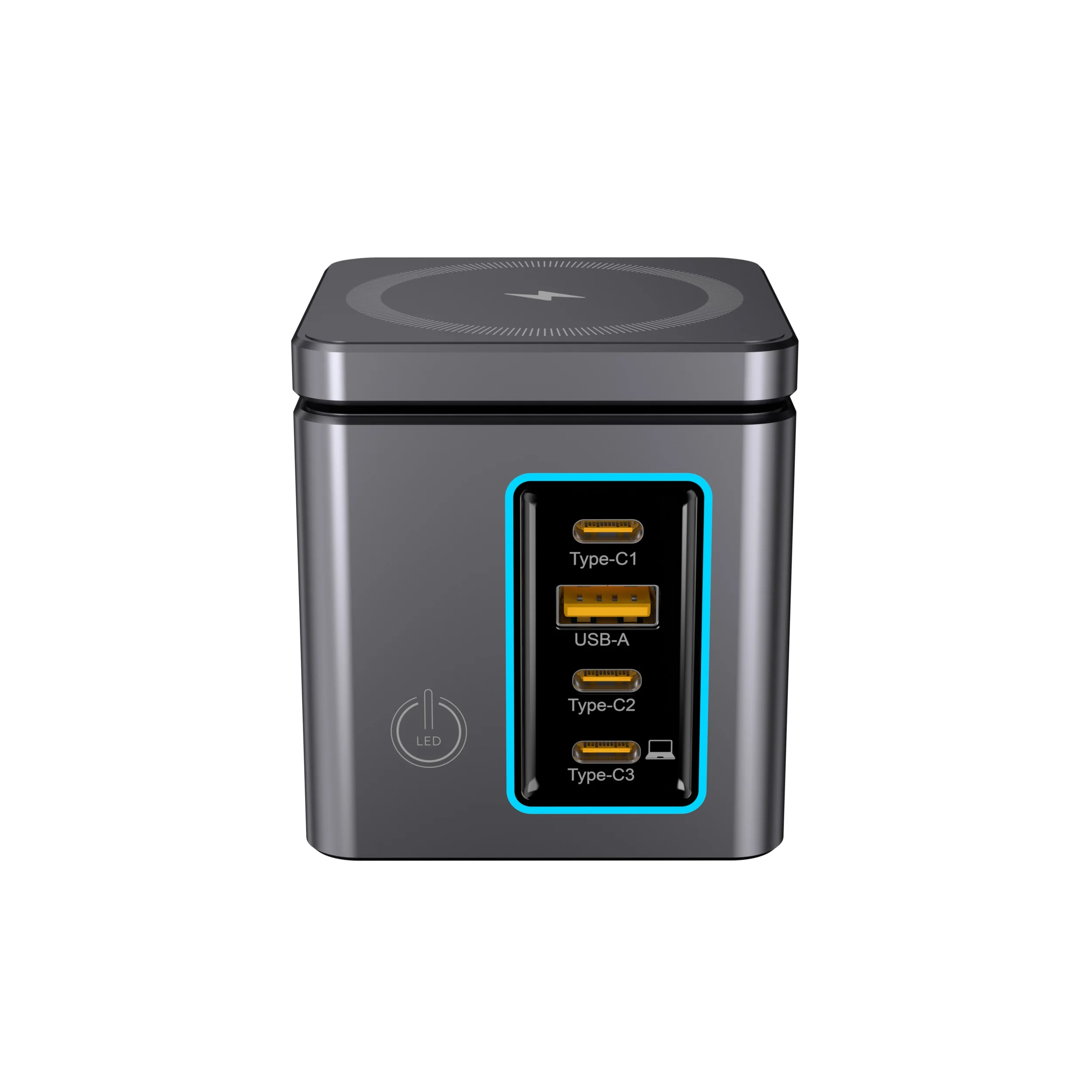 Tour de Charge Sans Fil 6-en-1 105W avec Lumière LED & Câble Rétractable i113Max