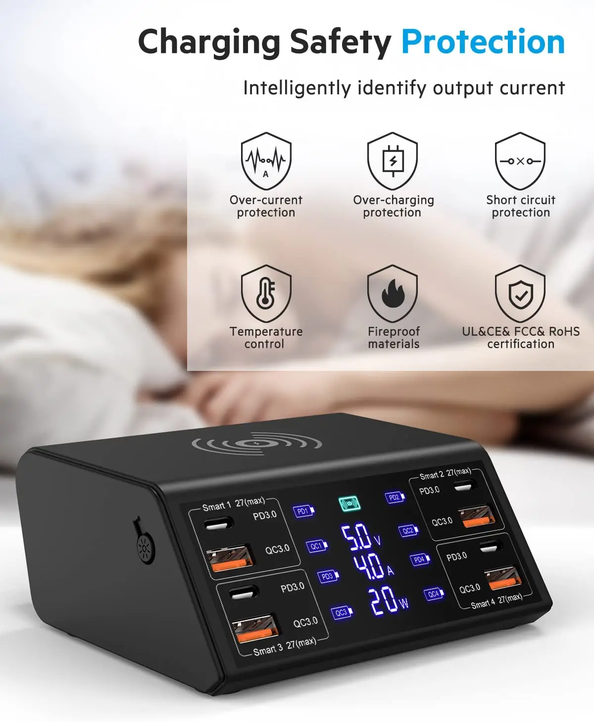 Station de Charge 9 en 1 100W | USB-C PD3.0 & QC3.0 | Charge Rapide pour PC & Téléphones
