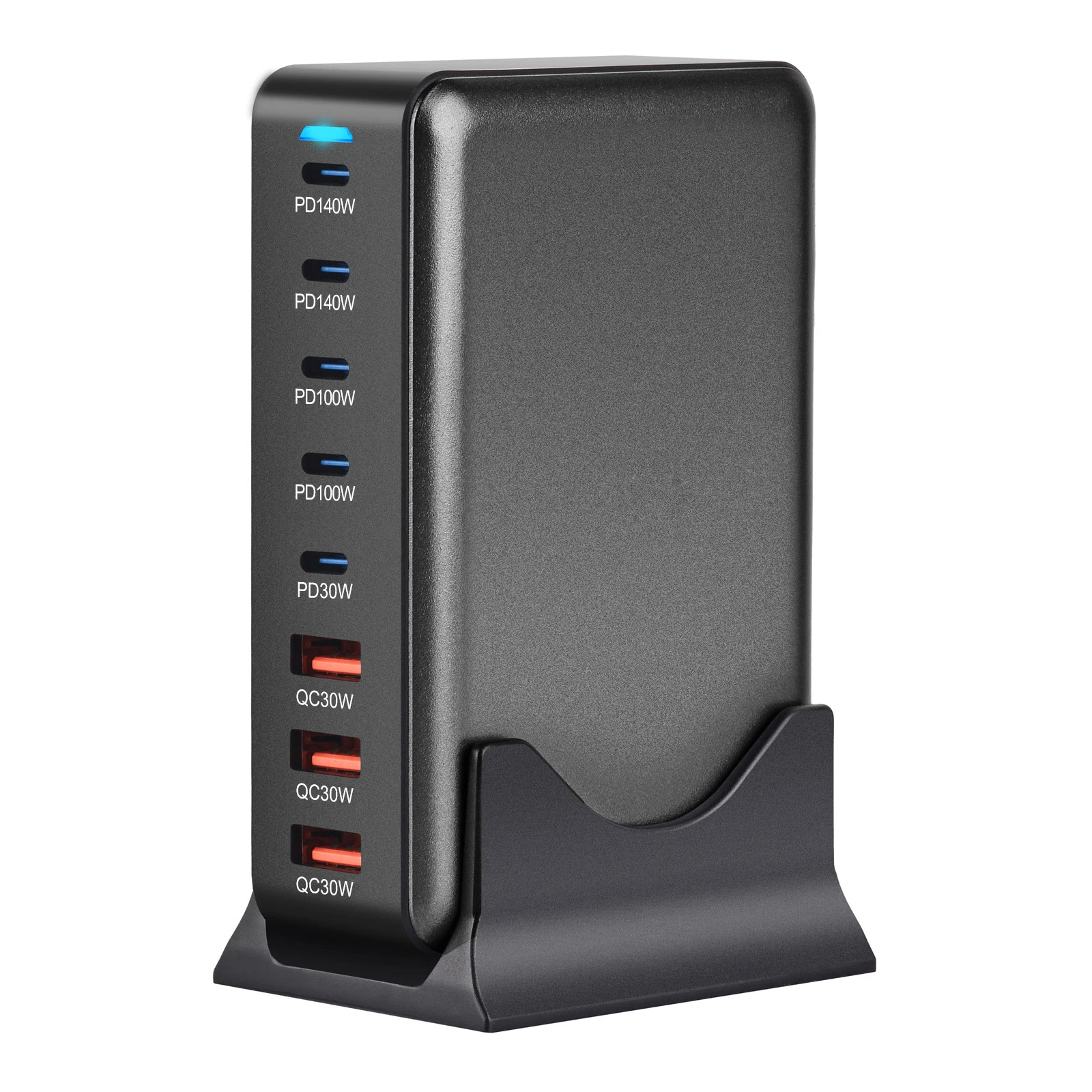 Station de Charge Rapide 600W GaN III – 8 Ports USB-C/A, PD 140W & QC 3.0