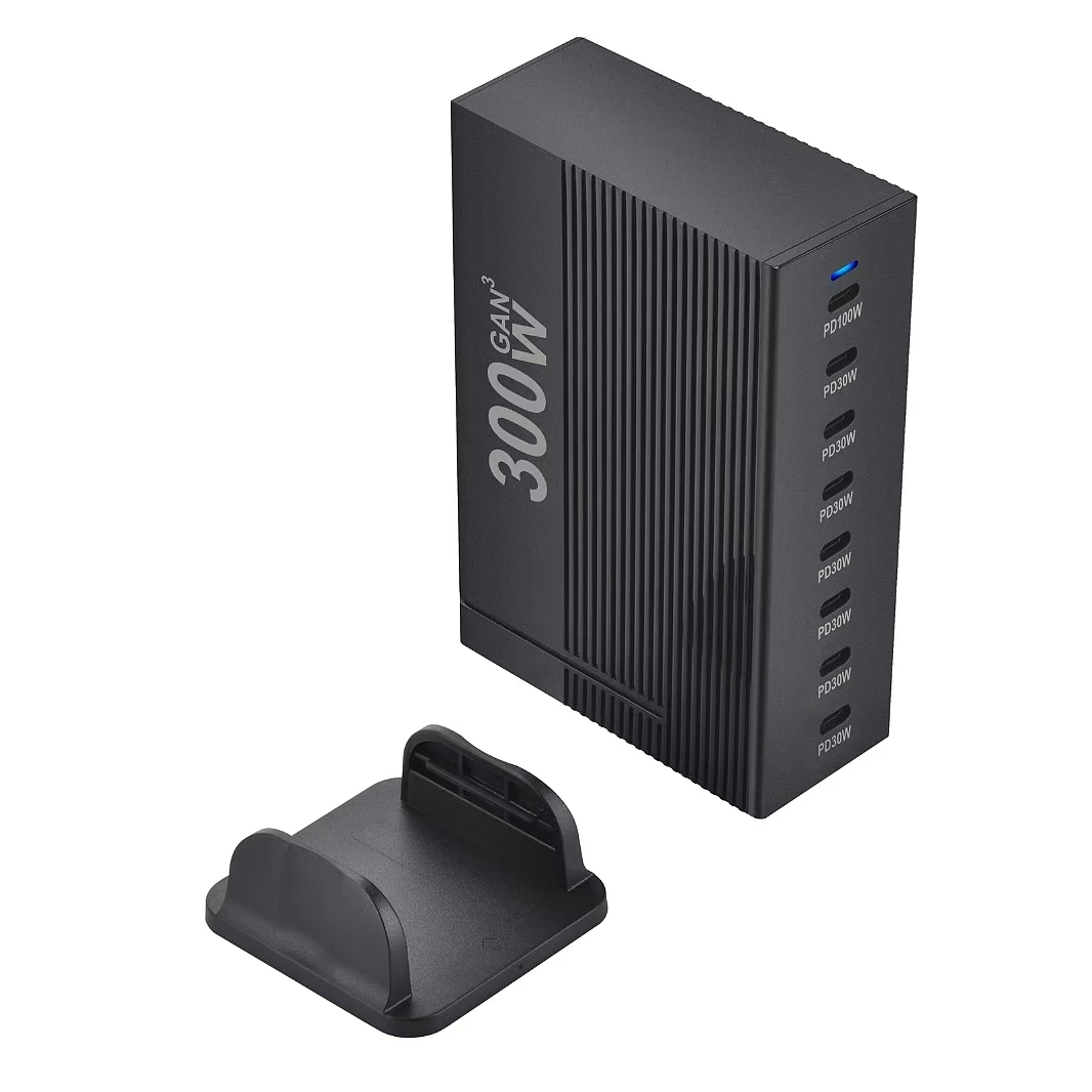 Station de Charge GaN 300W – 8 Ports USB-C, Charge Rapide PD 3.0 pour MacBook & iPhone