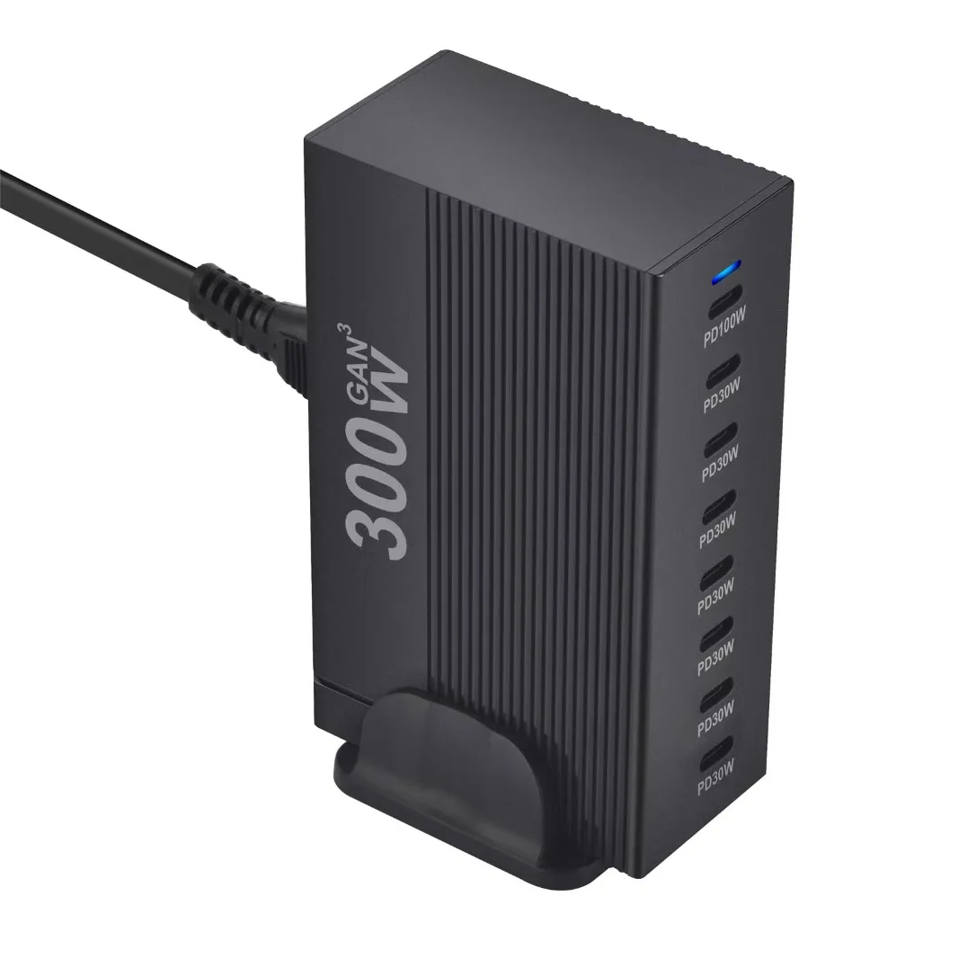 Station de Charge GaN 300W – 8 Ports USB-C, Charge Rapide PD 3.0 pour MacBook & iPhone
