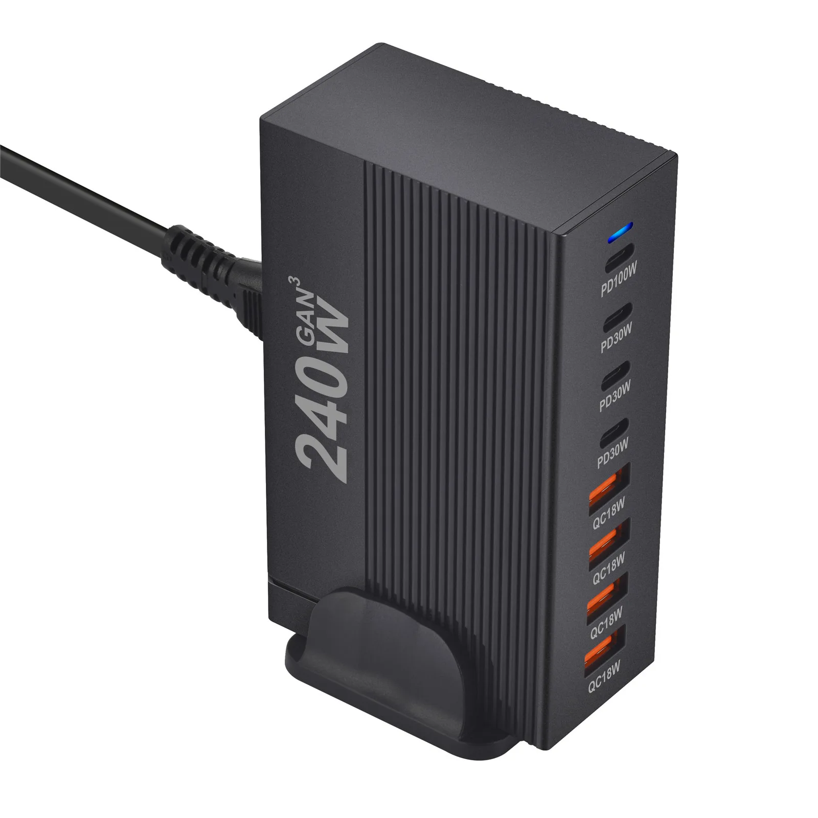 Chargeur GaN 240W 8 Ports USB-C Charge Rapide PD 100W QC3.0 Station Multi-appareils