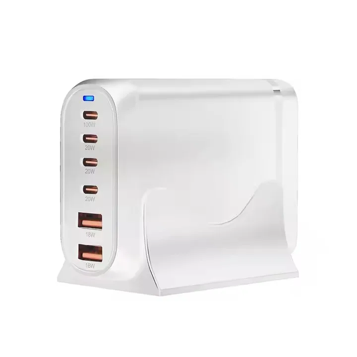 Chargeur Bureau GaN 200W 6 Ports USB-C Charge Rapide PD 100W pour PC & Mobile