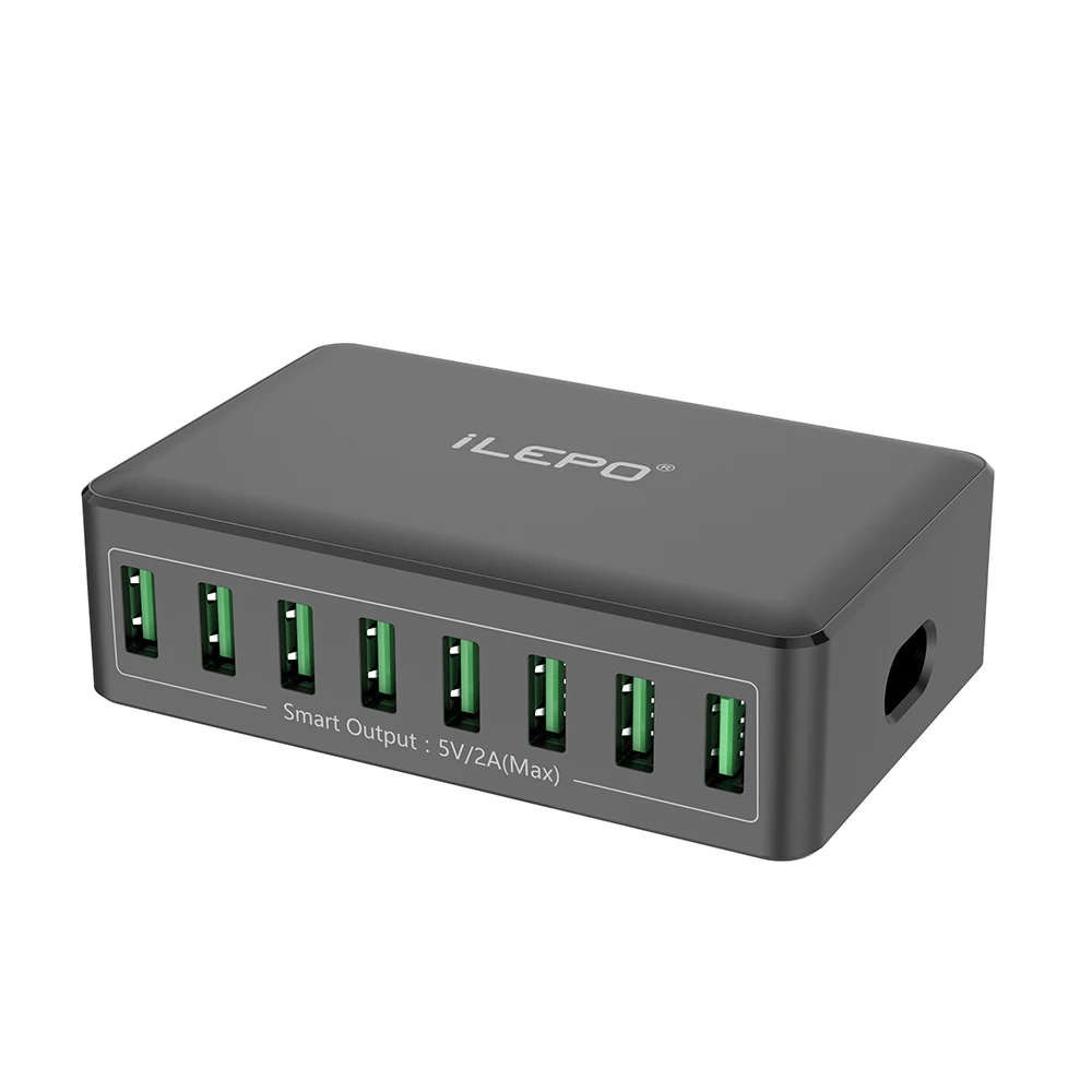 Station de Charge Rapide 40W ilepo i50 – 8 Ports USB, Certifiée CE/FCC/RoHS