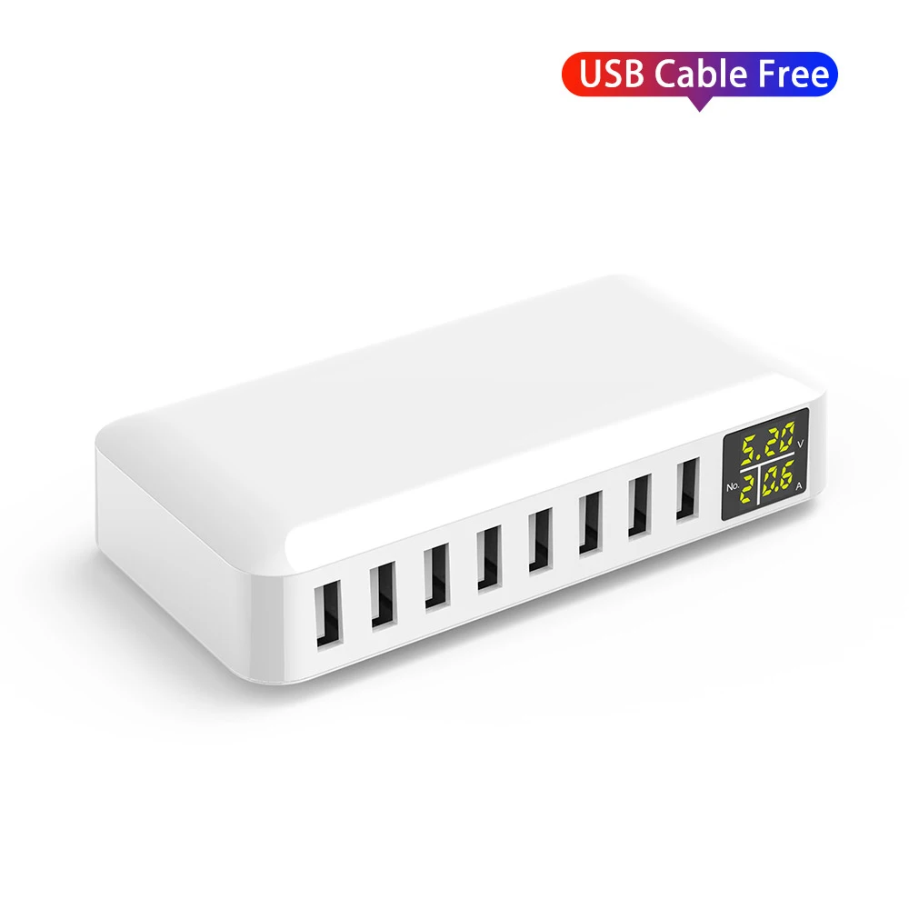 Station de Charge Rapide 8 Ports USB QC3.0 60W – Chargeur Multi-Appareils Intelligent