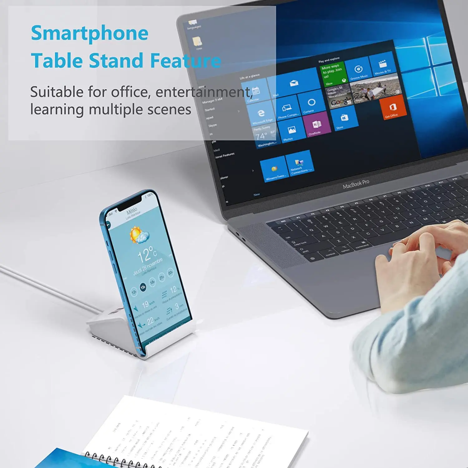 ILEPO Station de Charge 4 Ports 45W – 2 USB + 2 Type-C Charge Rapide PD 3.0