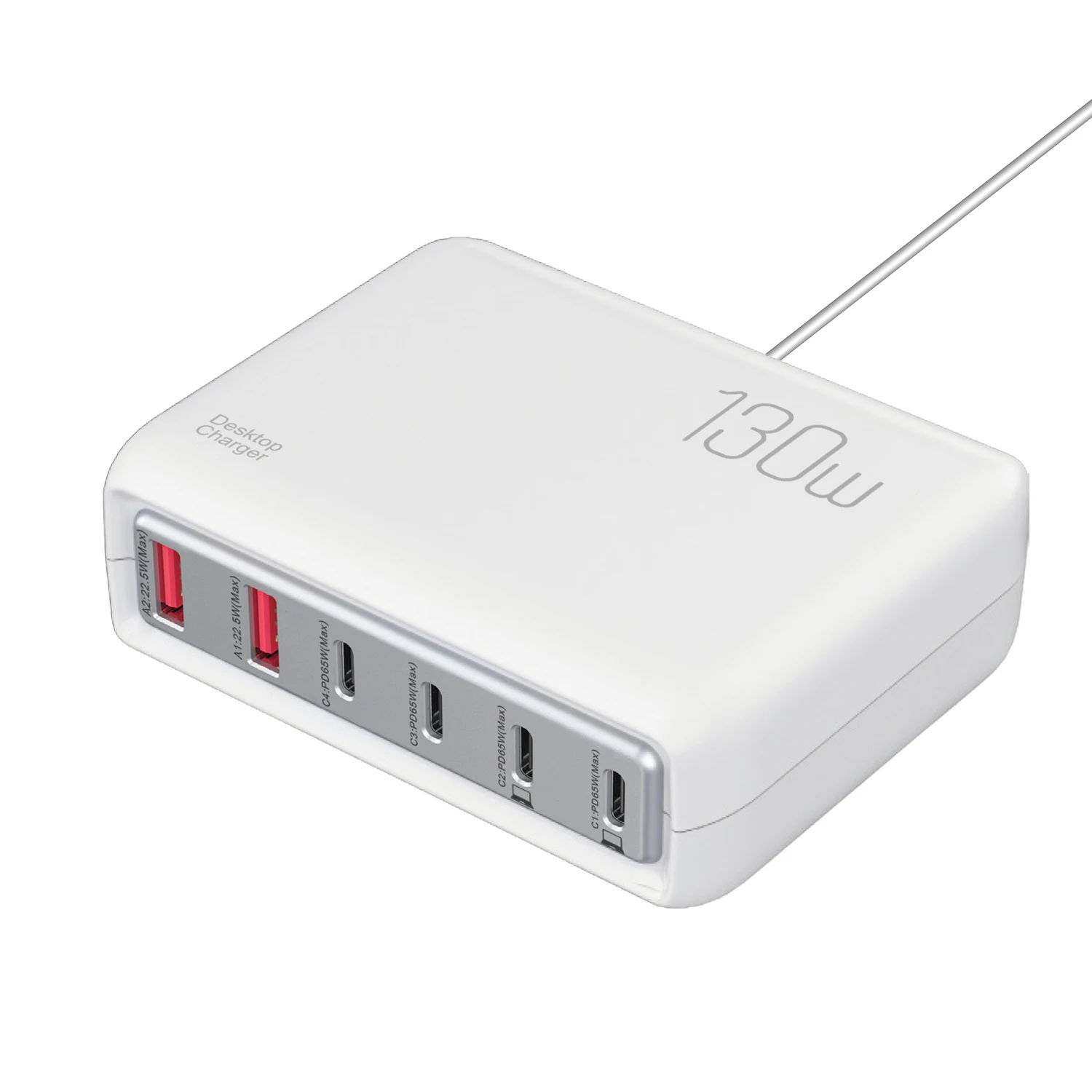 Station de Charge ILEPO 130W | 6 Ports USB-C & USB | Charge Rapide PD 20W QC3.0
