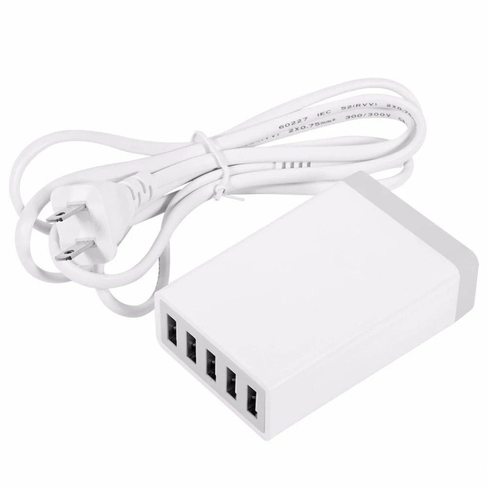 Station de Charge ILEPO 40W – 5 Ports USB Charge Rapide QC2.0 Prise Universelle