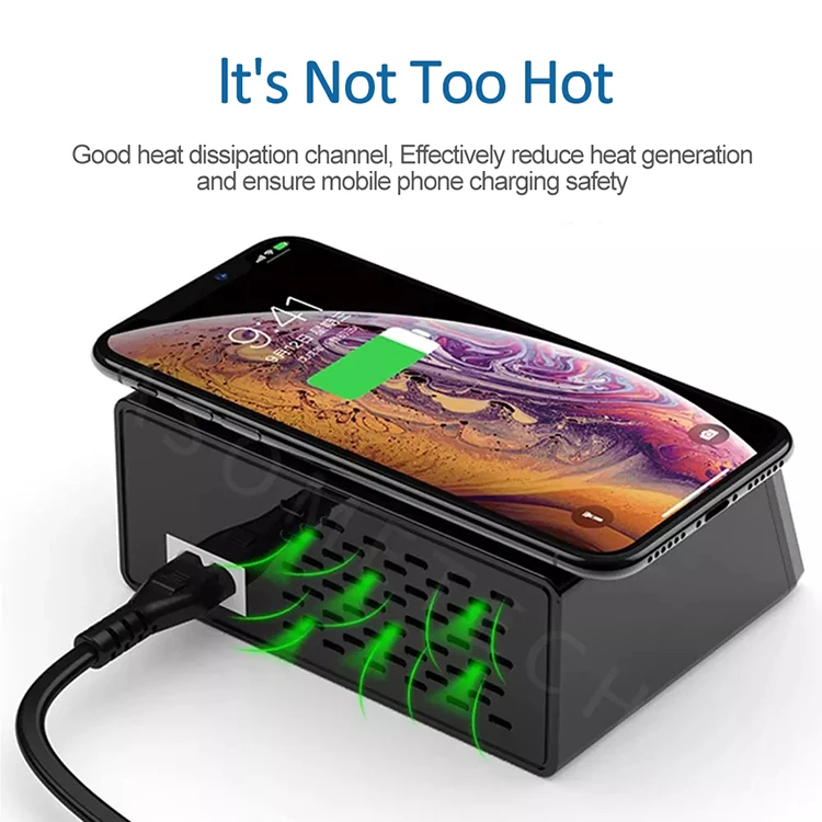Station de Charge 8 Ports 100W QC3.0 & PD USB-C – Charge Rapide Multi-Appareils