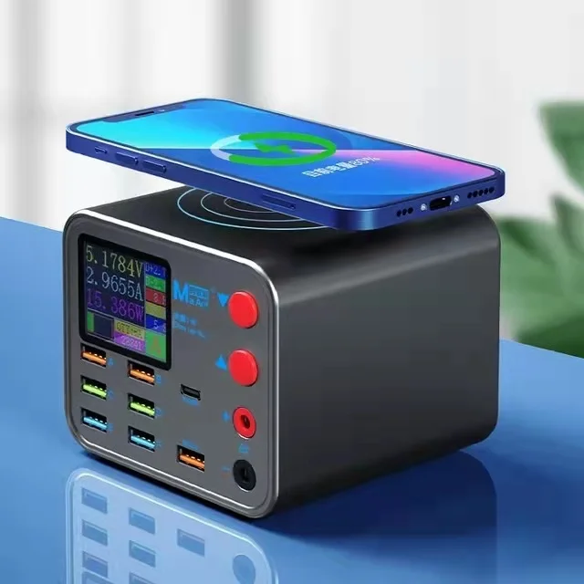 Chargeur Rapide Multiport Ilepo W-433 8 Ports USB/Type-C 125W QC3.0 PD Écran LCD