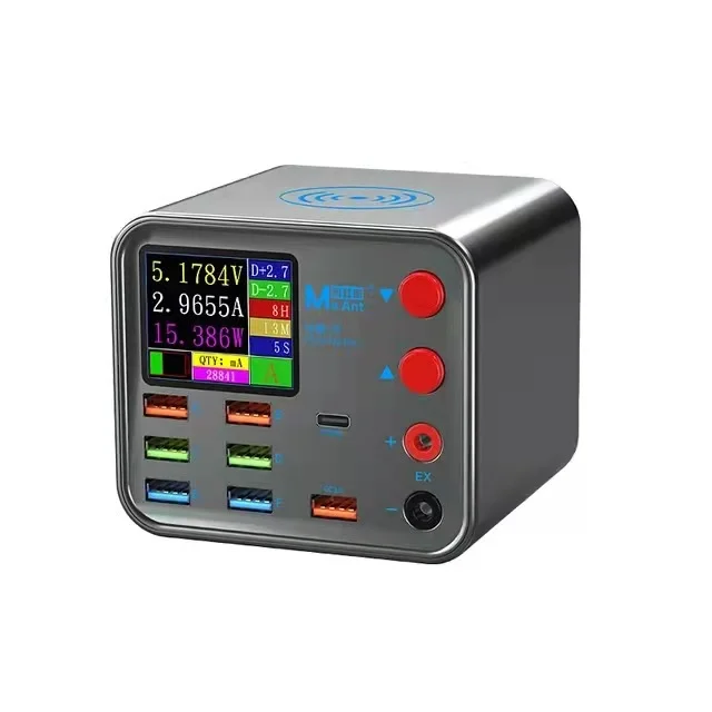 Chargeur Rapide Multiport Ilepo W-433 8 Ports USB/Type-C 125W QC3.0 PD Écran LCD