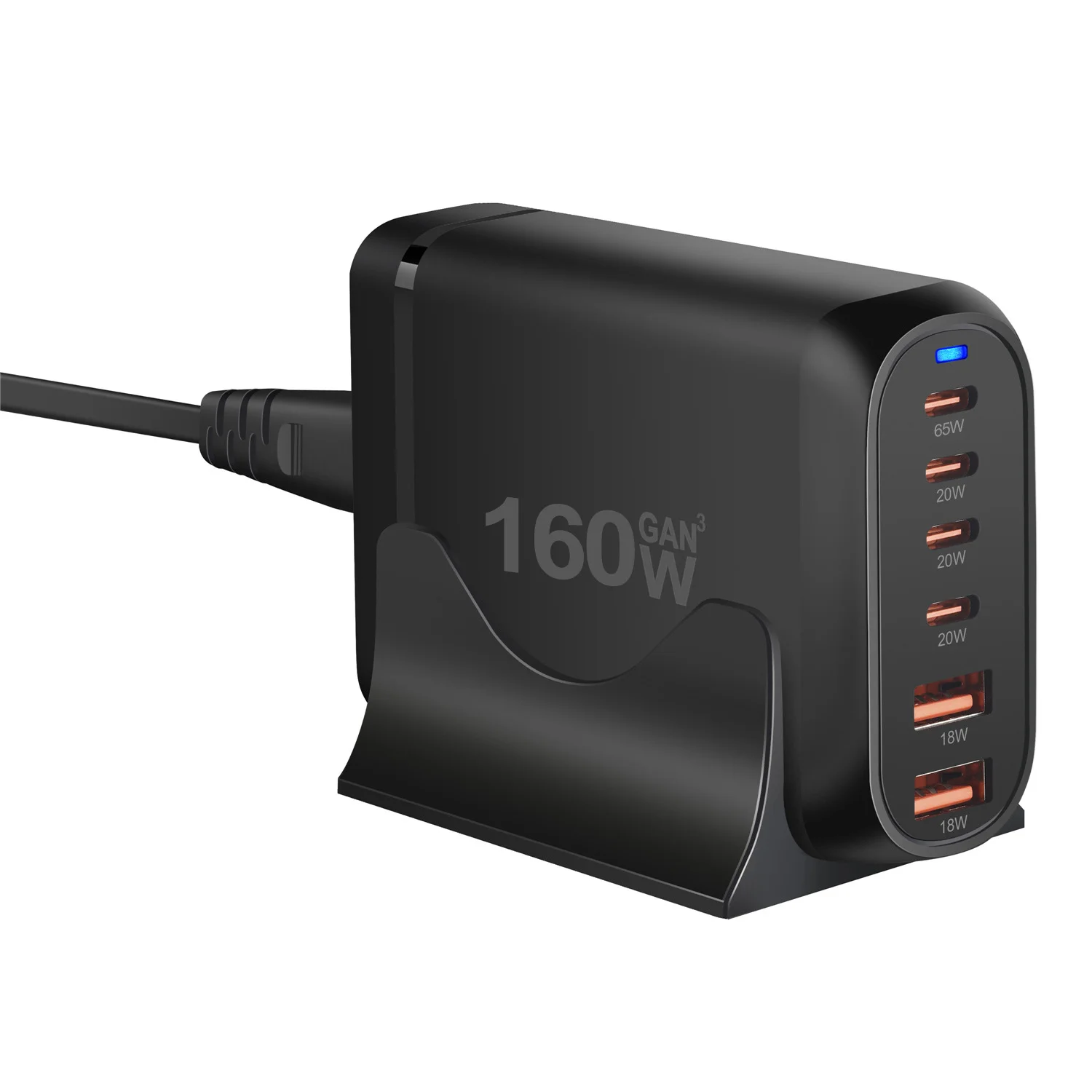 Chargeur GaN 160W 6 Ports USB-C & USB-A Charge Rapide PD3.0 QC3.0 SCP – ilepo