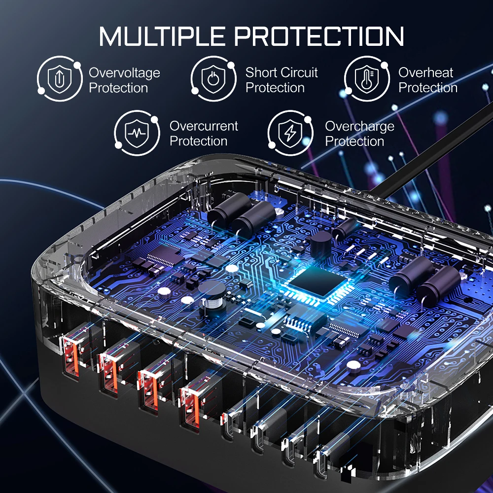 Station de Charge USB 8 Ports 140W - Charge Rapide Multi-Appareils ilepo i70