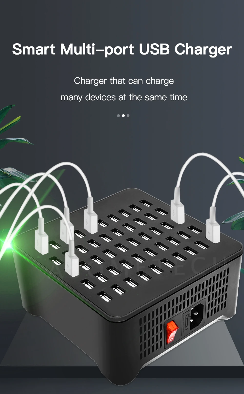 Station de Charge 50 Ports USB 250W – Charge Rapide Bureau Hôtel École