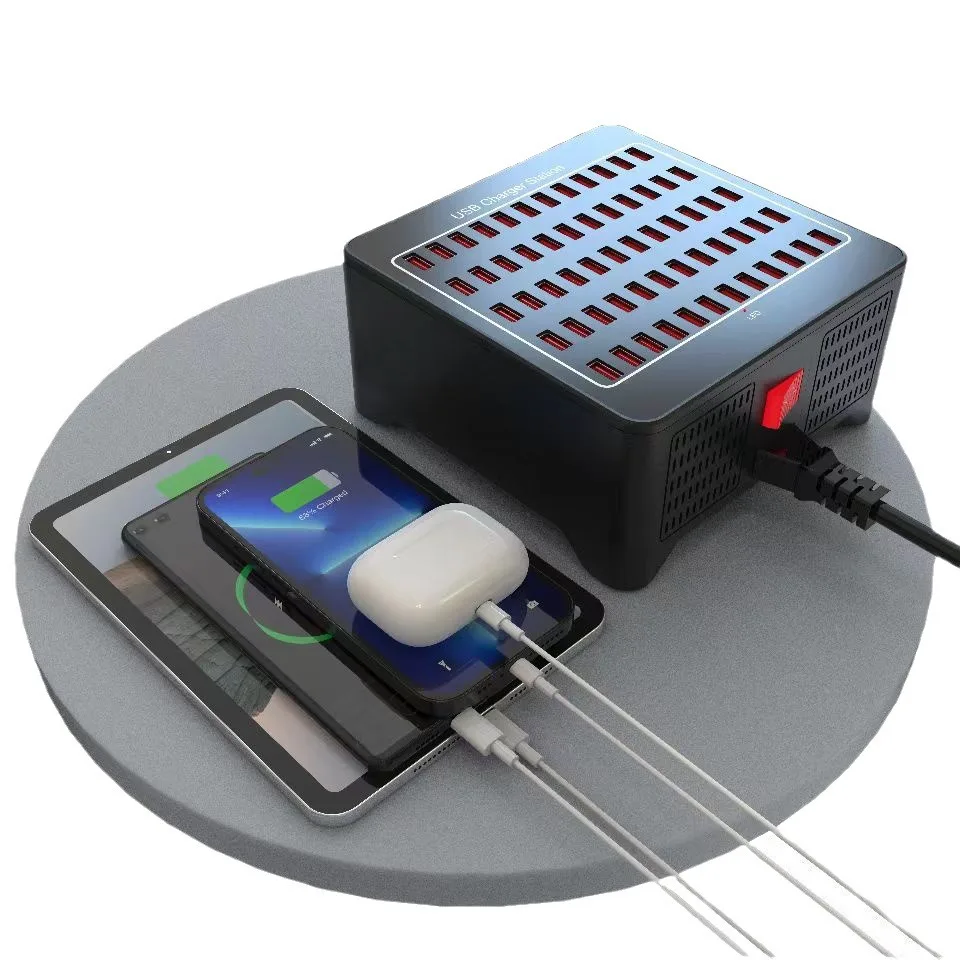 Station de Charge USB 60 Ports 300W – Charge Rapide Intelligente pour Bureaux & Écoles