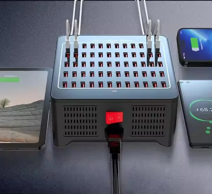 Station de Charge 60 Ports USB 300W – Charge Rapide Multi-Appareils | ilepo