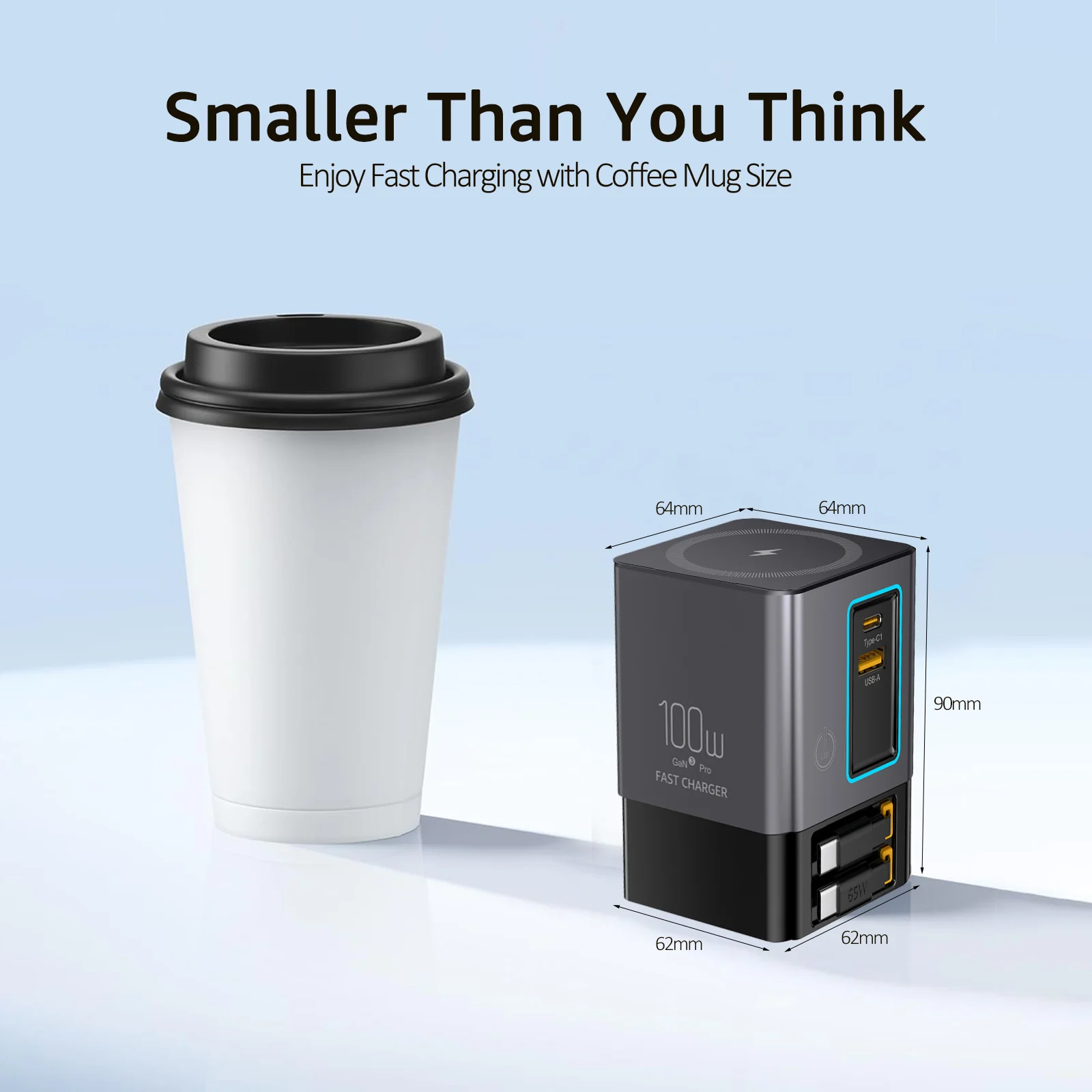 Station de Charge 7-en-1 105W ilepo i116 MAX – Sans Fil + Câble Rétractable USB-C + Lampe