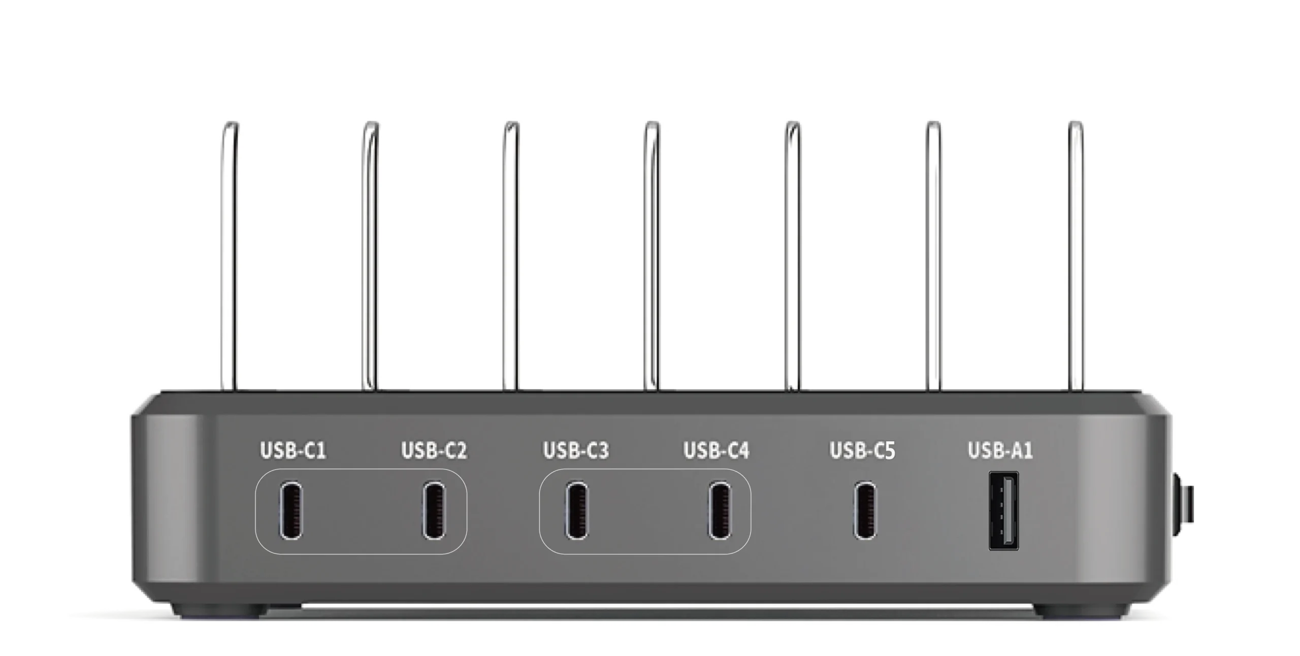 Station de Recharge 6 Ports USB-C PD 20W + QC3.0 – Charge Rapide pour 6 Appareils