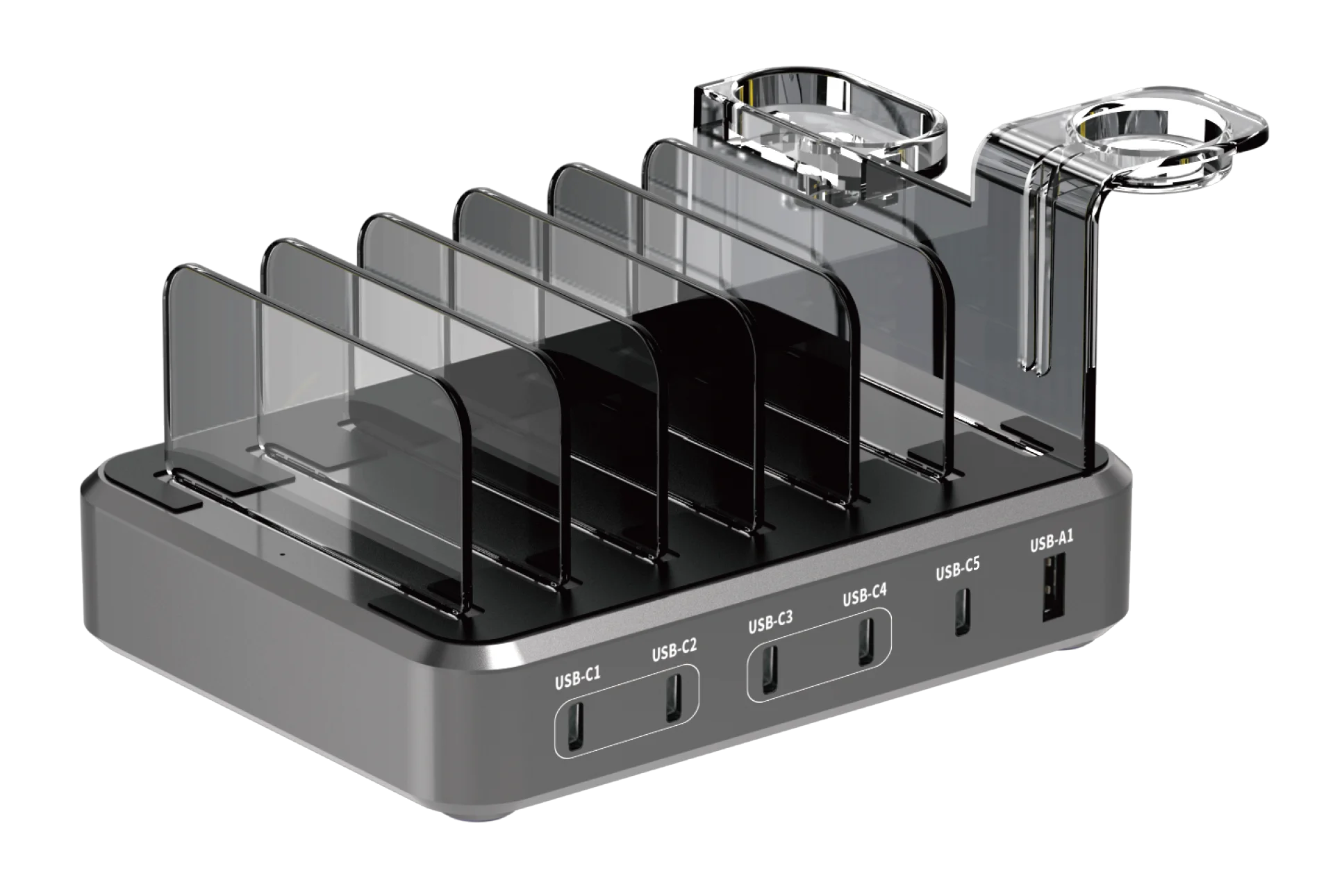 Station de Recharge 6 Ports USB-C PD 20W + QC3.0 – Charge Rapide pour 6 Appareils