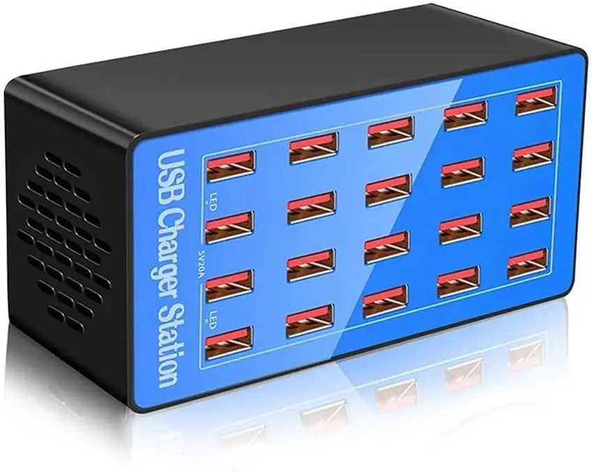 Station de Charge USB 100W 20 Ports – Rechargez 20 Appareils Simultanément