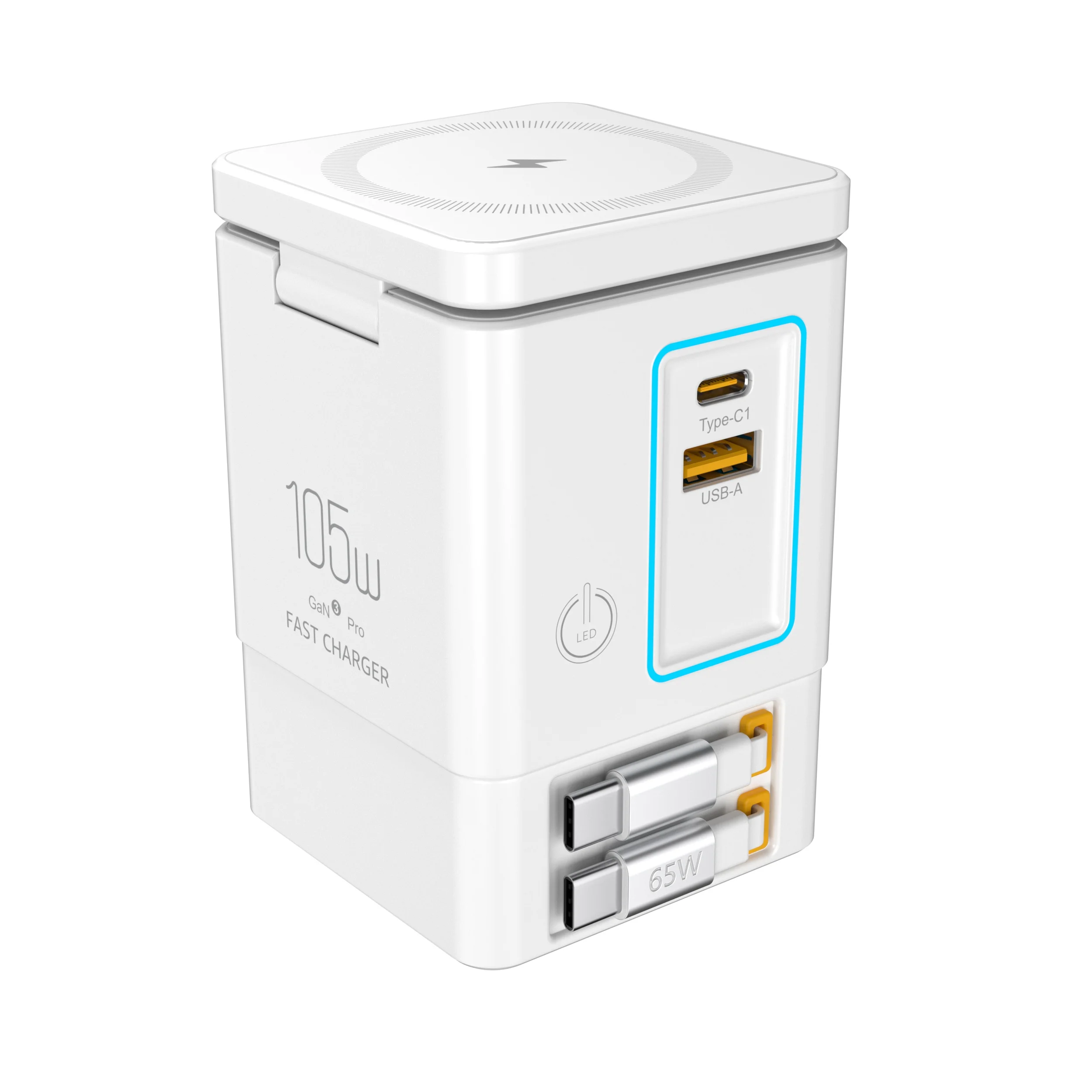 Station de Charge Sans Fil 7-en-1 ilepo i116 MAX – PowerCombo 105W avec Câble Rétractable & LED